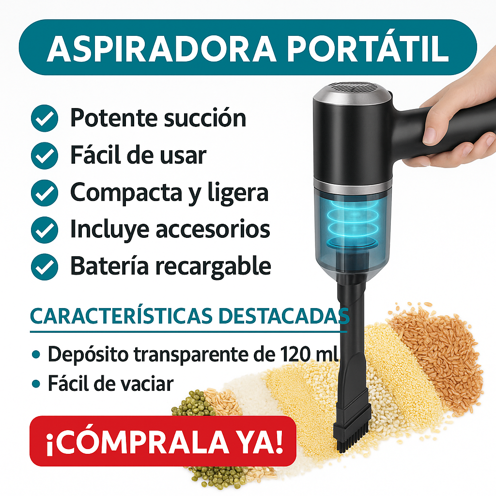 Aspiradora de Mano Recargable Para Auto