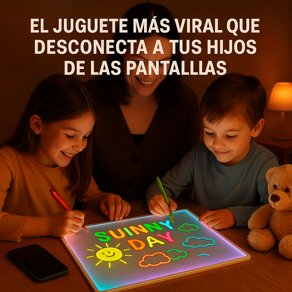 ✨ Pizarra Mágica + 7 Colores – ¡Tu imaginación, ahora con luz!