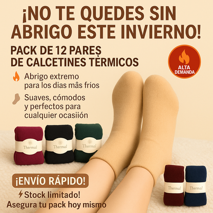 ¡Oferta irresistible! 12x6 pares térmicos coloridos + envío GRATIS 🌈🧦