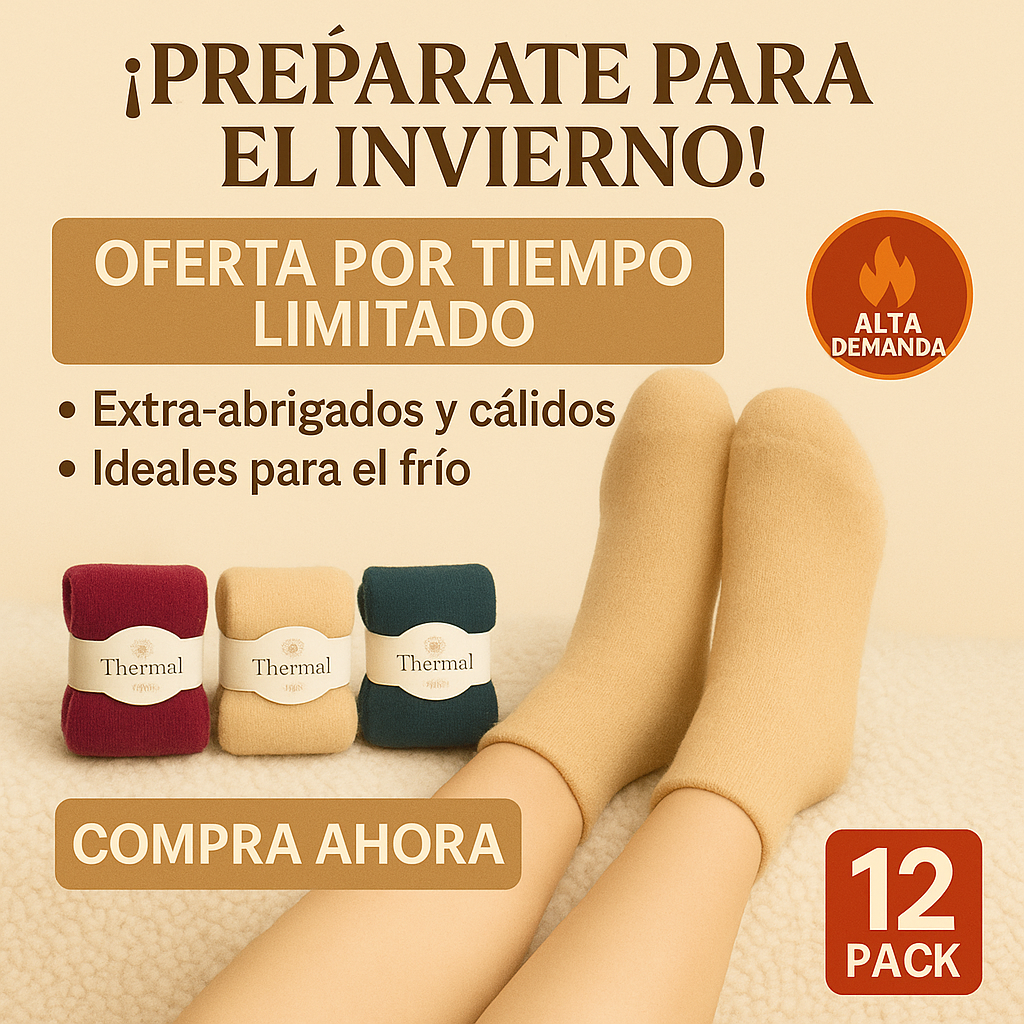 ¡Oferta irresistible! 12x6 pares térmicos coloridos + envío GRATIS 🌈🧦