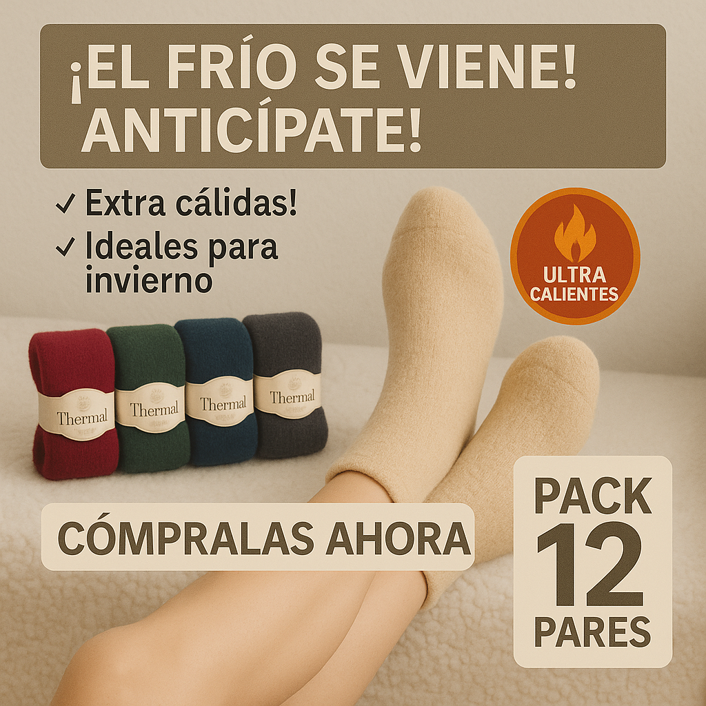 ¡Oferta irresistible! 12x6 pares térmicos coloridos + envío GRATIS 🌈🧦